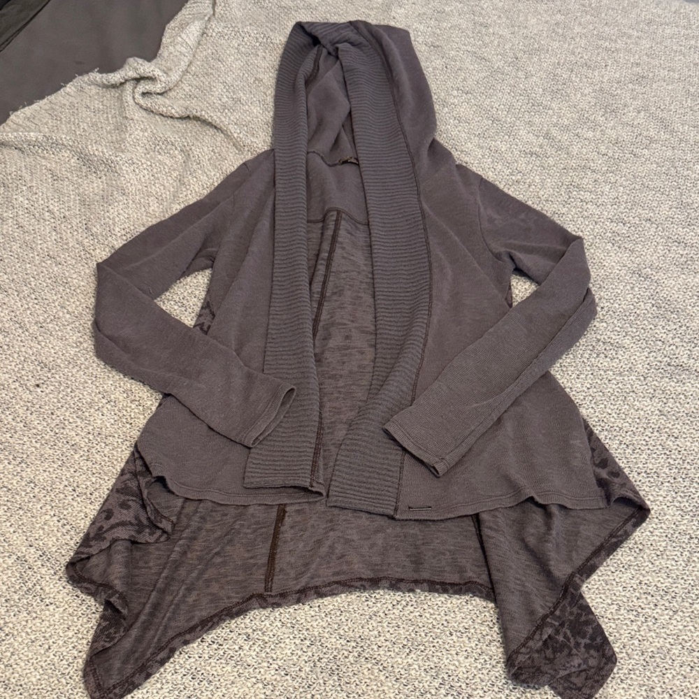 Prana Charcoal Hooded Cardigan
